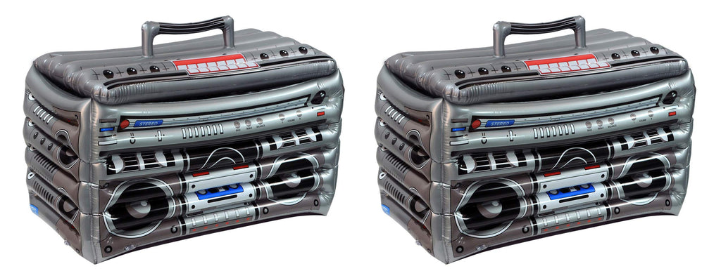 Beistle Inflatable Boom Box Coolers, 2 Pack, 16    x 24   , Each Holds Approx. 48 12 oz. Cans - 80's Party Decorations, Inflatab