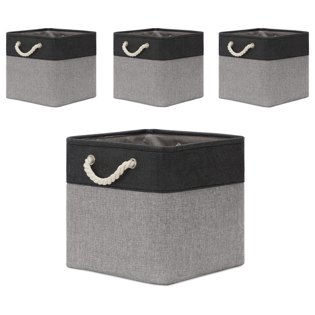 Temary Baskets 4 Pack Fabric Storage Cube Storage Baskets 13x13x13 Storage Cube Bins for Shelves with Handles, Basket for Organi