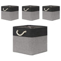 Temary Baskets 4 Pack Fabric Storage Cube Storage Baskets 13x13x13 Storage Cube Bins for Shelves with Handles, Basket for Organi