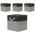Temary Baskets 4 Pack Fabric Storage Cube Storage Baskets 13x13x13 Storage Cube Bins for Shelves with Handles, Basket for Organi