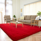 DETUM Red Living Room Rug 5X8 Area Rug Red Christmas Rugs for Bedroom Master Room Dining Dorm Kids Room Machine Washable Nonslip