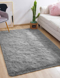 Macgace 3x5 Grey Area Rugs for Living Room, Super Soft Fluffy Rug with Non-Slip Backing for Girls Boys Bedroom Baby Nursery, Sol