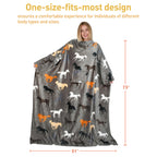 Catalonia Wearable Blanket with Sleeves and Pocket, Fleece, Taupe Horse, One Size