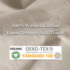 Nexhome Pro Duvet Cover Set Kids Twin Size Linen Feel Textured Organic Natural 100% Washed Cotton Duvet Cover 2 Pieces Bedding Set With Zipper Closure & Corner Ties, Breathable, Soft (No Comforter)