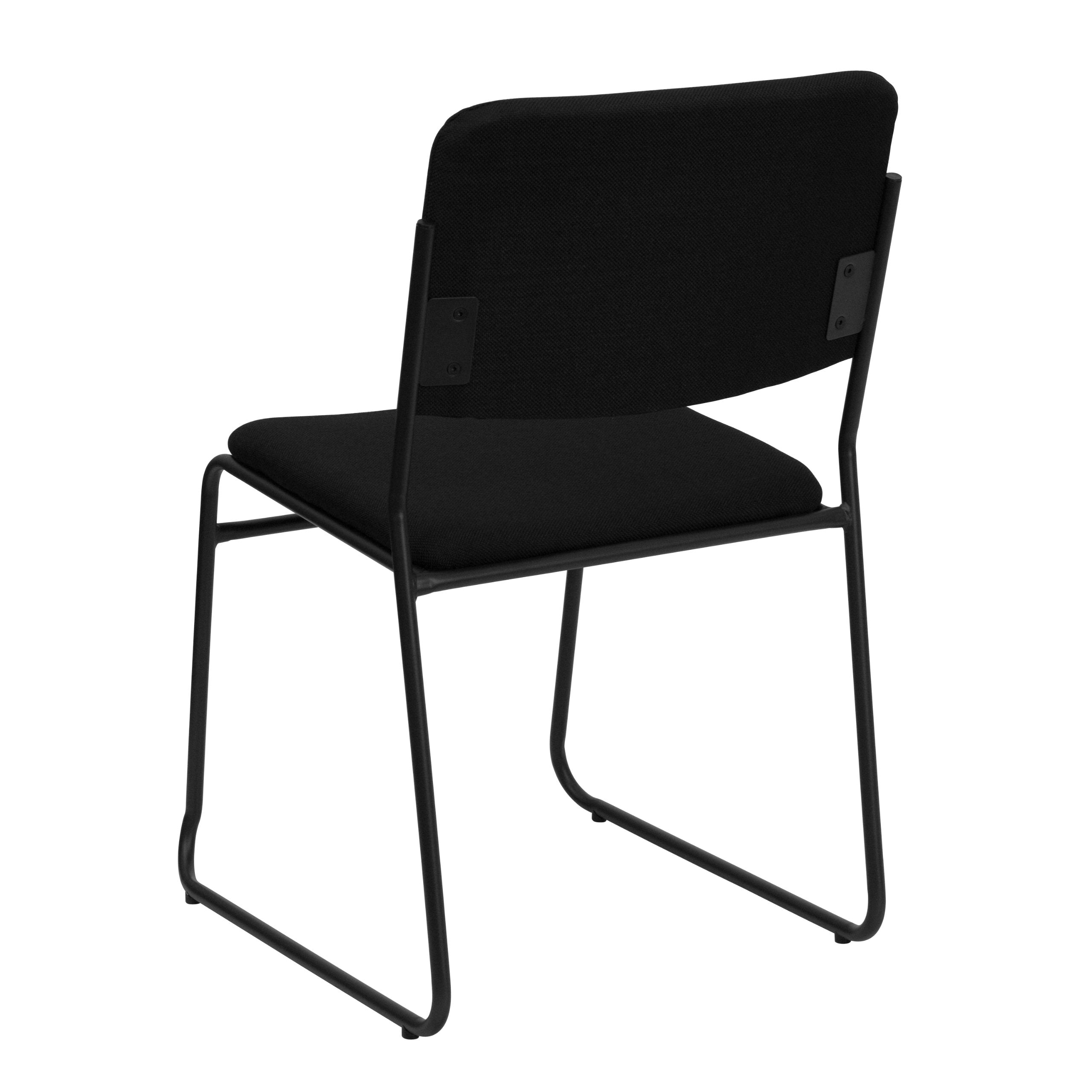 Flash Furniture HERCULES Series 500 lb. Capacity High Density Black Fabric Stacking Chair with Sled Base