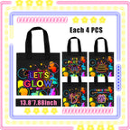 Banballon 20 Pcs Neon Party Favor Bags Glow Birthday Party Supplies Glow In The Dark Party Favor Bags Glowing With Me Goodie Bag