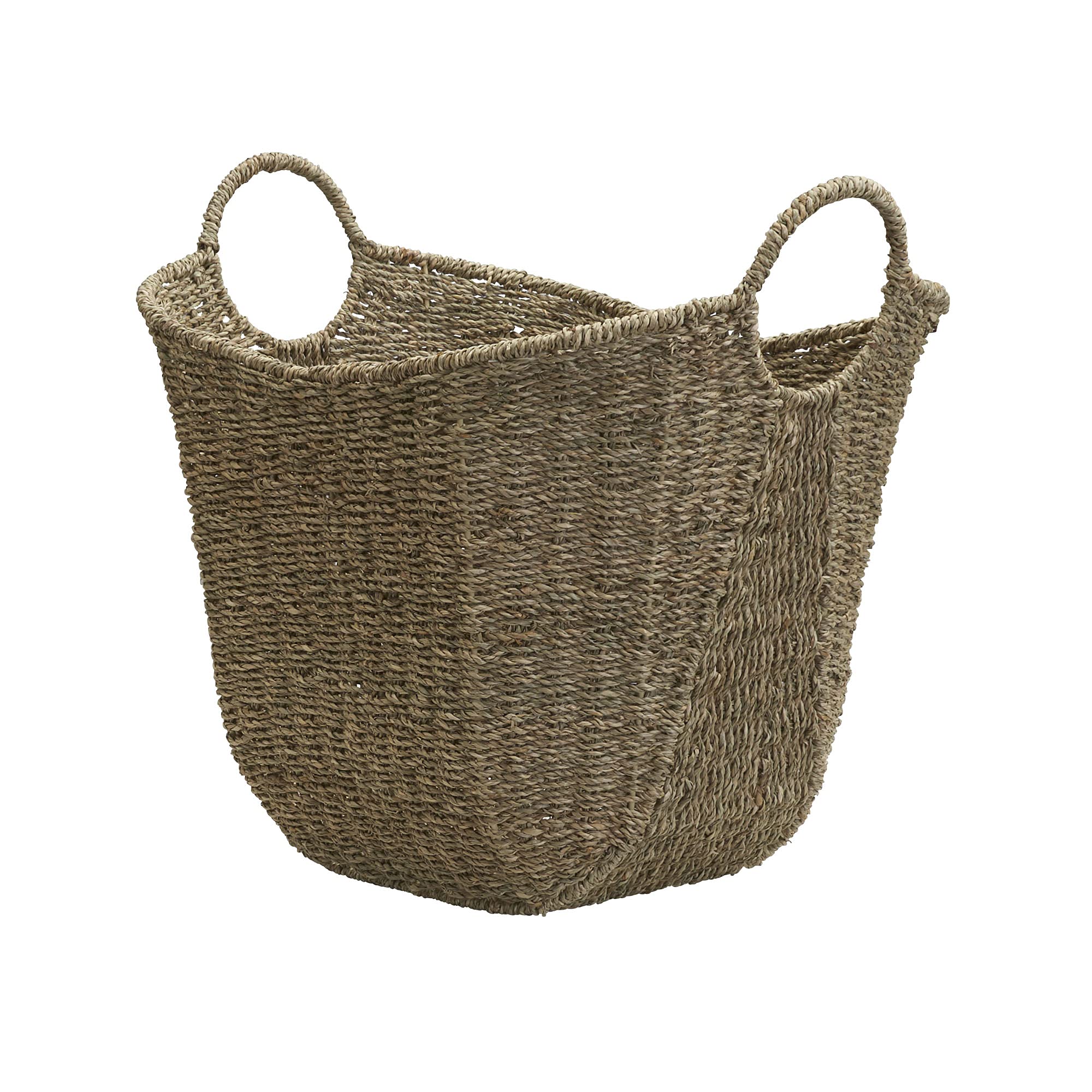 Household Essentials Natural Brown Wicker Storage Basket with Handles Large Seagrass