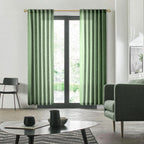 Olive Green Linen Curtains 84 Inch Length For Living Room 2 Panels Back Tab Light Filtering Boho Forest Hunter Green Semi Sheer