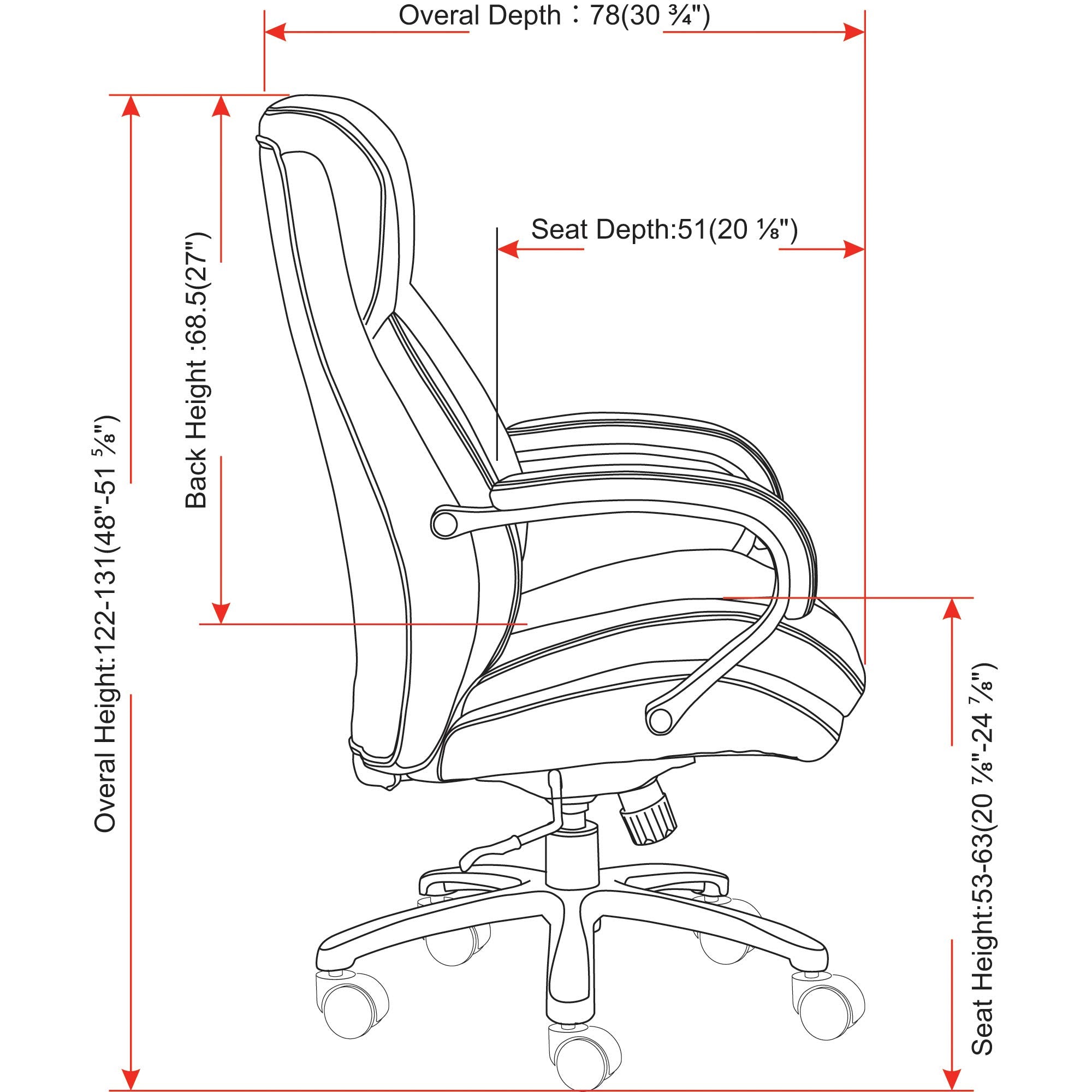 Lorell Executive Leather Big & Tall Chair