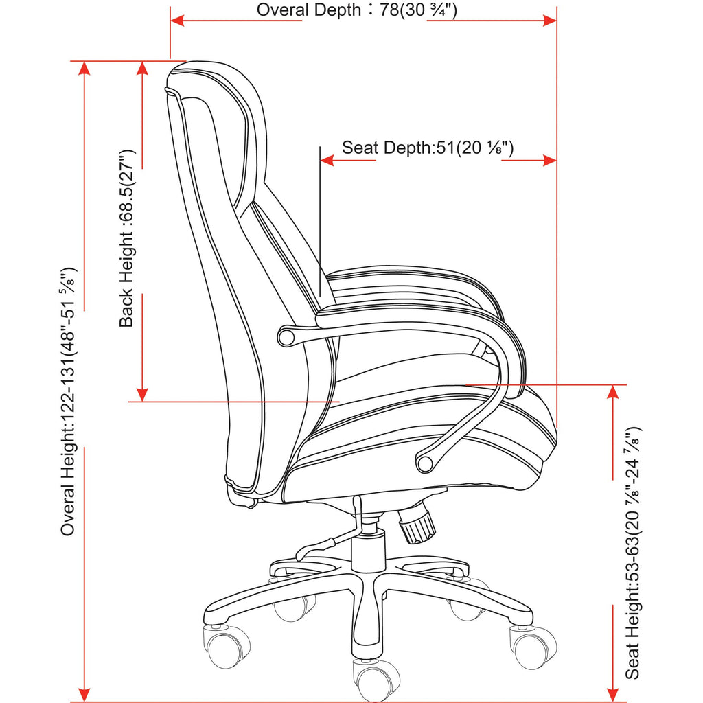 Lorell Executive Leather Big & Tall Chair