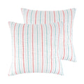 Levtex Home Merry & Bright Collecion - Holly Jolly - Quilted Euro Sham (26X26In.), No Insert - Stripes - White, Red, And Light B