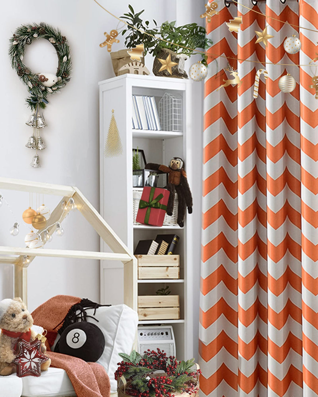 Melodieux Fashion Chevron Curtains For Living Room Dining Room, Darkening Blackout Grommet Top Window Drapes Soundproof Thermal