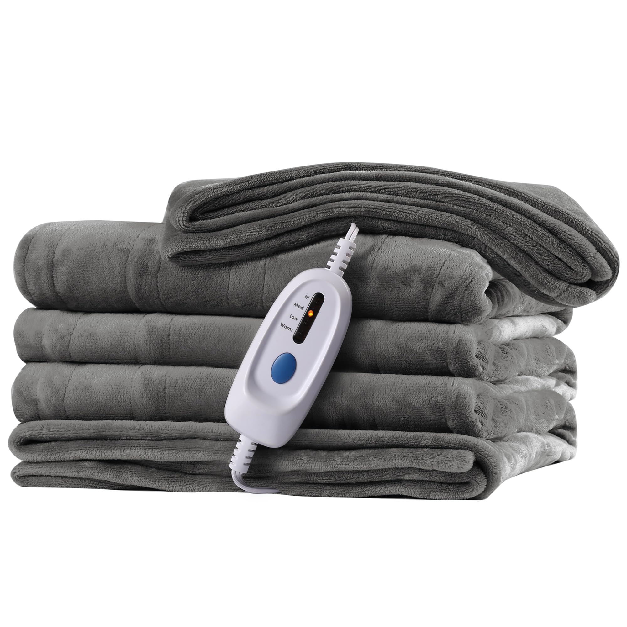 Mcjaw Electric Heated Blanket 72'X 84' Full Size, 4 Heating Levels And 10 Hours Auto Off, Lightweight And Breathable - Ivory G