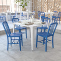 Flash Furniture Gael Commercial Grade 2 Pack Blue Metal Indoor-Outdoor Chair