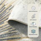 Lahome Modern Rugs For Living Room 5X7 Rug - Machine Washable Rugs Throw Soft Bedroom Area Rug Ultra-Thin Non-Slip Dining Room R