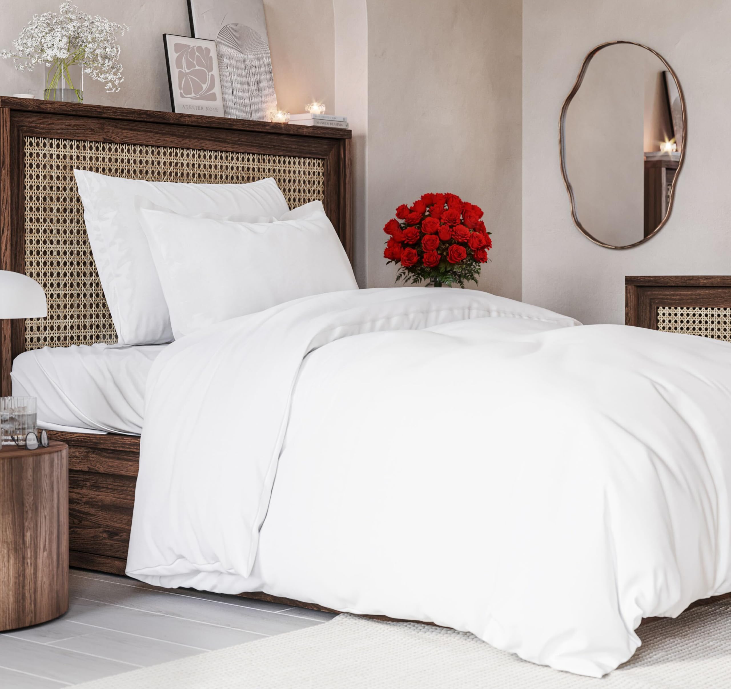 Duvet Cover Twin/Twin Xl Size Set - Extra Soft Twin/Twin Xl Size Duvet Cover 68 X 90 With 1 Pillow Shams - Hotel Luxury And Fade Free With Zipper Closures & Ties - Breathable Bedding Set (Off White)