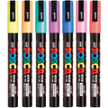 Uni Posca Paint Marker Pen, Fine Point, Set Of 7 Natural Color (Pc-3M 7C),Original Version