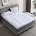 Martha Stewart Mattress Topper King Size - 3 Inch Feather Bed 100% Cotton Cover Fabric- All Seasons Fluffy White Mattress Pad Fe