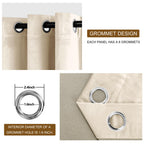 Dwcn Velvet Curtains - Room Darkening Light Blocking Window Drapes For Bedroom, Living Room, Tieable Solid Grommet Curtains & Dr