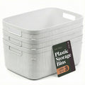 BINO | Plastic Storage Bins, 13 Liter  3 Pack, White | THE TWILL COLLECTION | Plastic Bins for Organization | Woven Storage Bas
