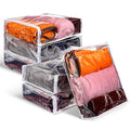6 Packs Clear Zippered Storage Bags Sweater Storage Bags Plastic Storage Bags for Blankets Clothes Bed Sheet Organizer with Zipp