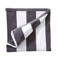 Great Bay Home 100% Cotton Velour Oversized Beach Towel | Grey Cabana Stripe Pool Towels | Quick Dry, Large Swim Towels for Adul