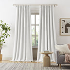 DUALIFE 144 Inch Pinch Pleated Blackout Curtains 12ft, Accordion Style Thermal Insulated Drapes with Hooks, Back Tab Ceiling Tra