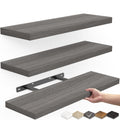 BAYKA Floating Shelves for Wall, Wall Mounted Rustic Wood Shelves for Bathroom, Bedroom, Living Room, Kitchen,Small Hanging Shel