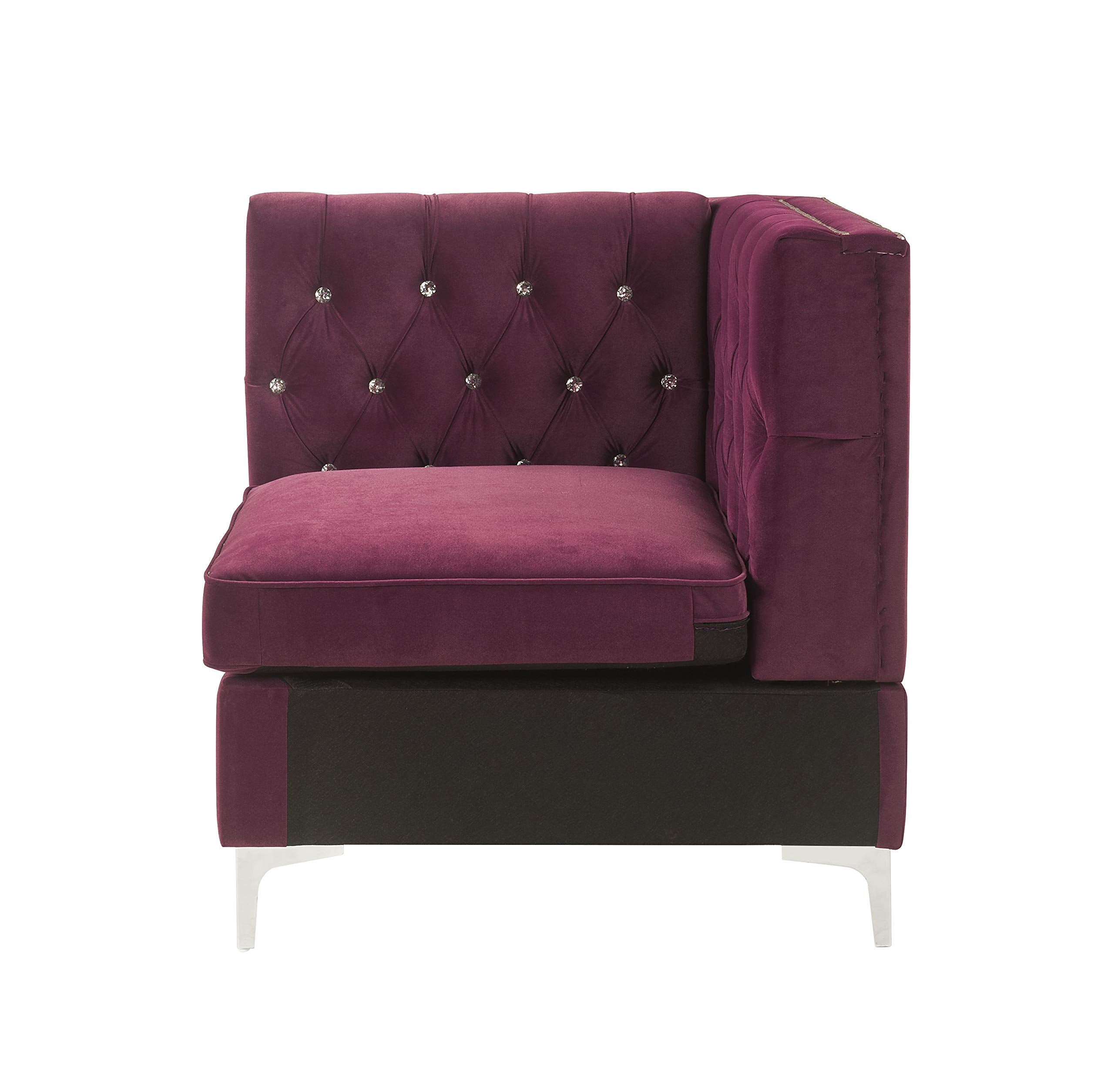 Acme Furniture Jaszira Modular - Wedge in Burgundy Velvet