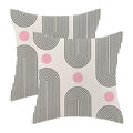 Boho Mid Century Pillow Covers 18X18 Inch Set Of 2, Abstract Simple Pink Sun Arch Decorative Throw Pillowcase Boho Modern Outdoo