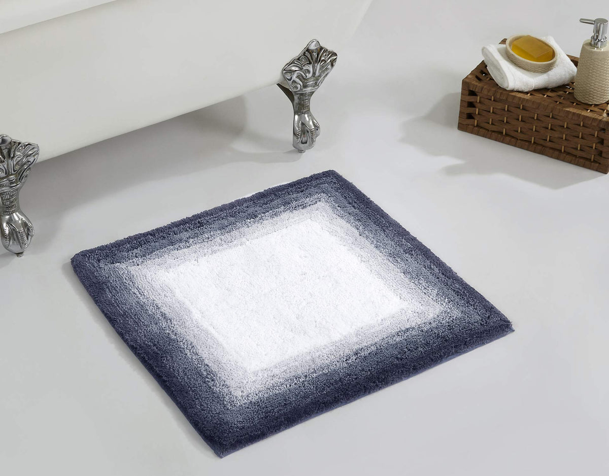 Better Trends 100% Cotton Torrent Collection Bath Mats, Gray Bath Mat - Tufted, Absorbent & Machine Washable Bath Mats For Bathroom Floor, Shower & Sink Bath Mat Rug, 24' Square