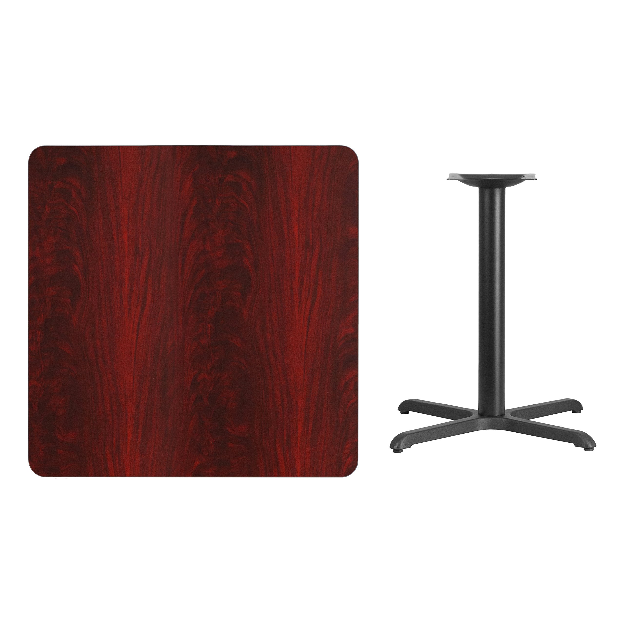 Flash Furniture 36'' Square Mahogany Laminate Table Top With 30'' X 30'' Table Height Base
