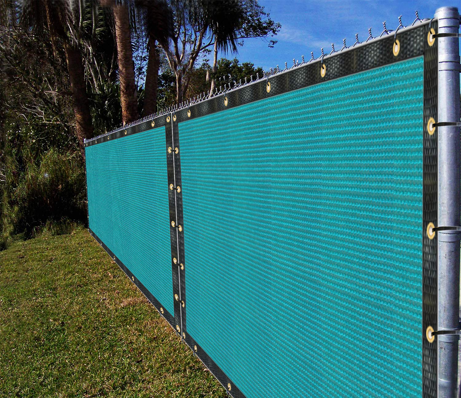 Ifenceview 5'X3' To 5'X50' Turquoise Green Shade Cloth Fence Privacy Screen Fence Cover Mesh Net For Construction Site Yard Driv