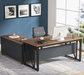 Tribesigns 55 inches Executive Desk and 43 lateral File Cabinet, L-Shaped Computer Desk Home Office Furniture with Drawers and S