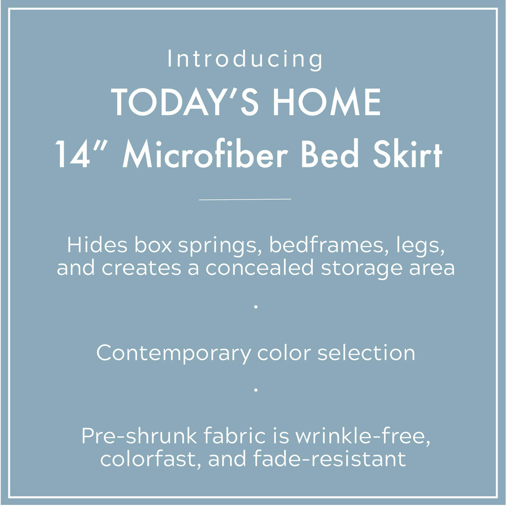 Today'S Home Classic Tailored, Microfiber, 14' Drop Length Bed Skirt Dust Ruffle, California King, Mocha