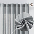 Jinchan Linen Grey Curtains 63 Inch Length For Living Room Farmhouse Rod Pocket Back Tab Light Filtering Window Drapes For Bedroom 50X63 Gray 2 Panels