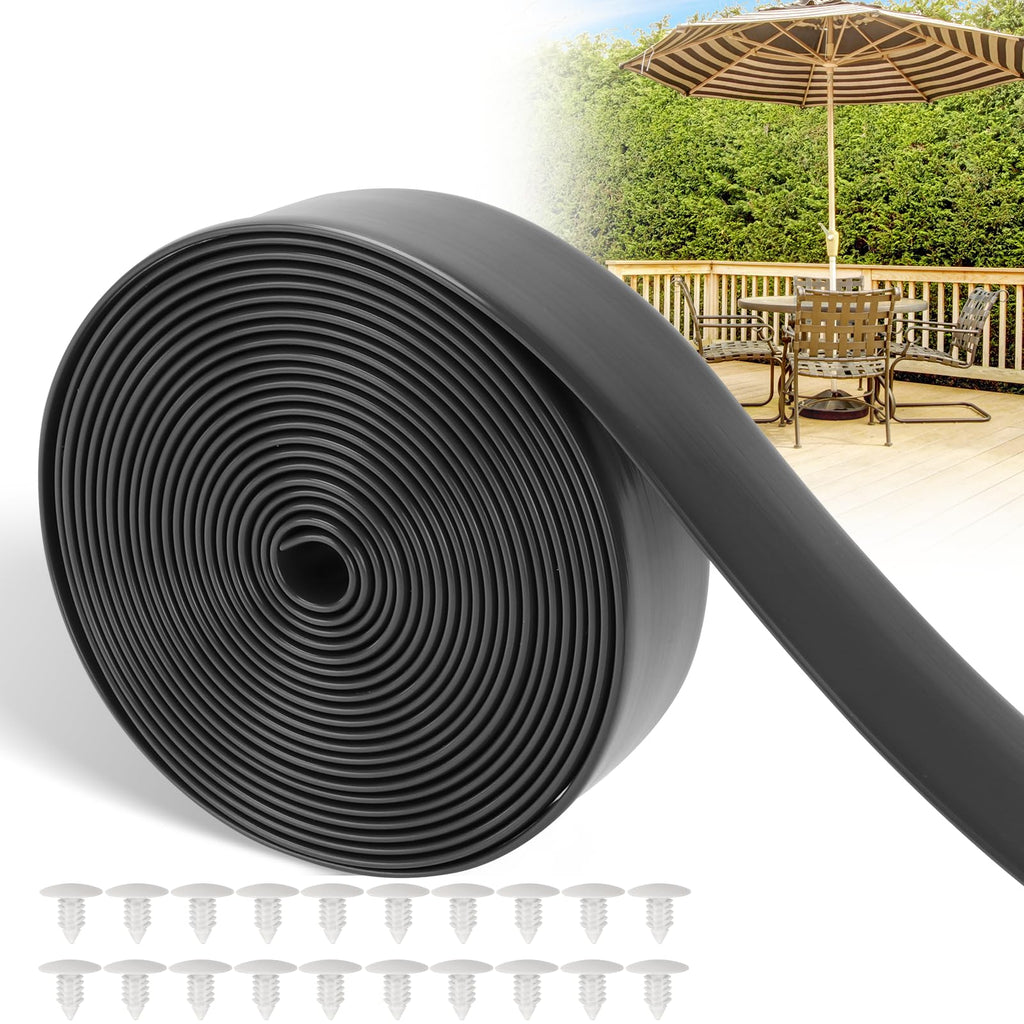Lukloy 2' Wide Vinyl Straps For Patio Chairs Repair 20Ft Long Patio Garden Furniture Replacement Straps With 20 Rivets, Black