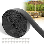 Lukloy 2' Wide Vinyl Straps For Patio Chairs Repair 20Ft Long Patio Garden Furniture Replacement Straps With 20 Rivets, Black