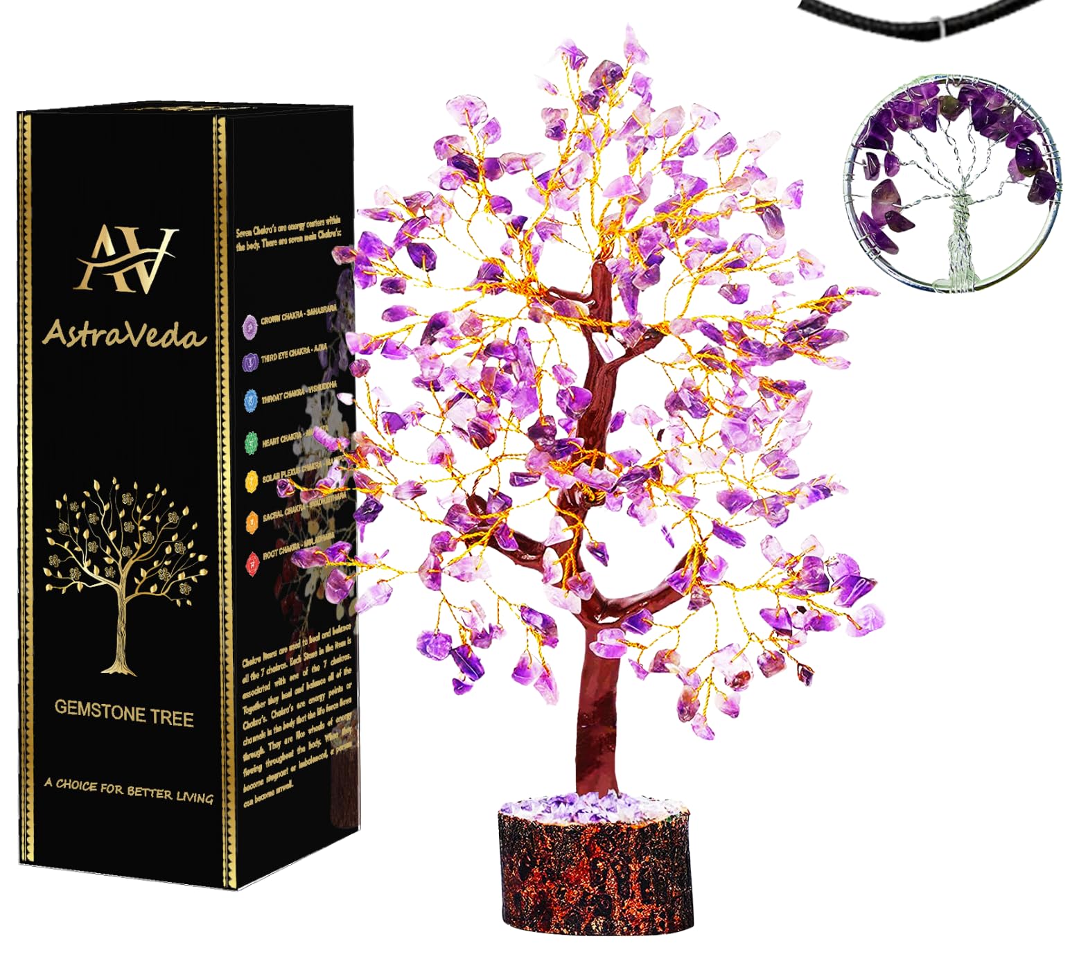 AstraVeda Crystal Tree, Tree of Life, 7 Chakra Tree, Feng Shui Tree, Healing Crystal, Gemstone Tree, Crystal Gifts, Healing Ston