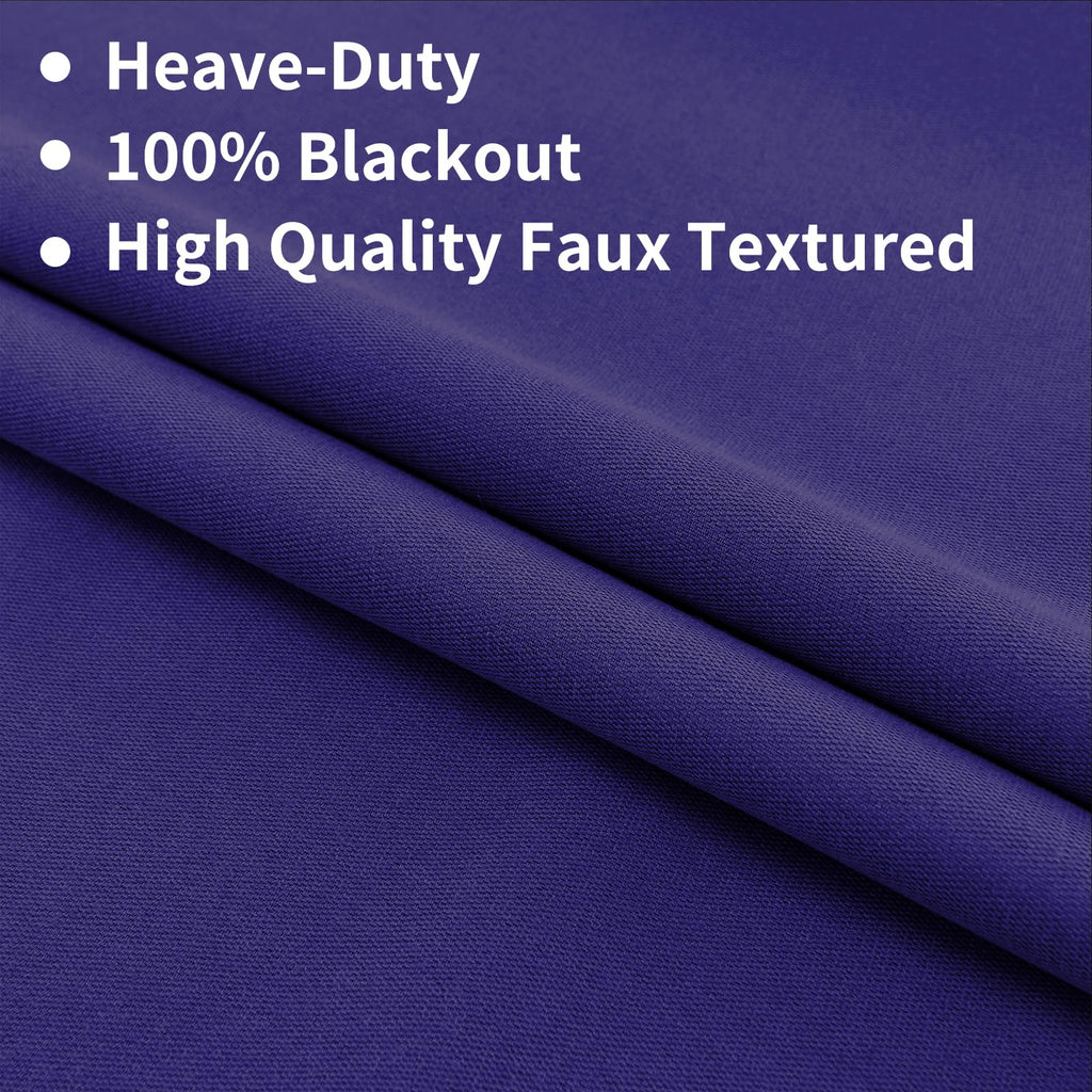 Joydeco Blackout Curtains For Bedroom 108 Inches Long,Back Tab/Rod Pocket 100% Blackout Living Room Drapes, Textured Thermal Ins