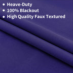 Joydeco Blackout Curtains For Bedroom 108 Inches Long,Back Tab/Rod Pocket 100% Blackout Living Room Drapes, Textured Thermal Ins