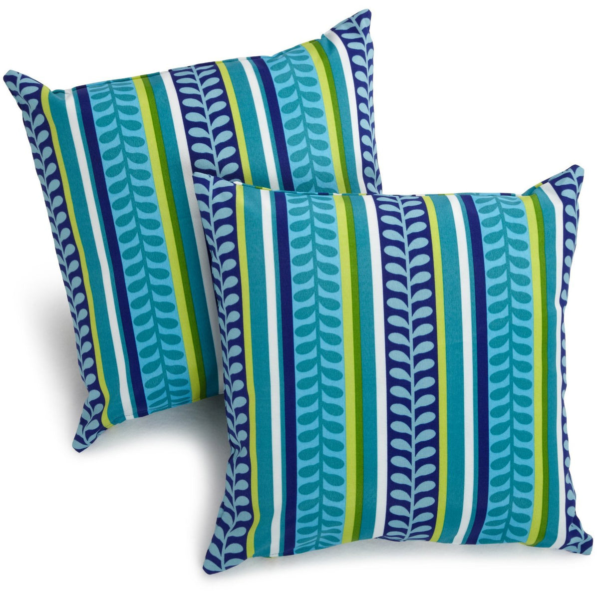 Blazing Needles 9910-S2-Reo-35 Outdoor Throw Pillows (Set Of 2), 17&quot;, Pike Azure