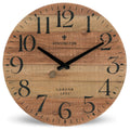 NIKKY HOME Rustic Farmhouse Wood Wall Clock - 12 Inch Battery Operated Silent Non Ticking Distressed Wooden Shiplap Clock for Ki