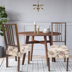Searchi Stretch Dining Chair Seat Covers Set Of 4, Soft Removable Washable Seat Covers For Dining Chairs, Dining Room Seat Cover Protector (Rear-Covered, Brown Flowers)