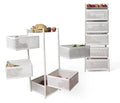 Smarttex Kitchen Storage Rack | 5Tier Revolving Vegetable Rack | Square Multipurpose Storage Trolley With Wheels | Metal Fruit 