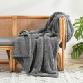 Horimote Home Ultra Soft Cozy Sherpa Throw Blanket, Grey Pattern Reversible, Light Weight Warm Decorative Boho Style Throw Blank