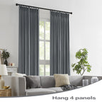 Dualife Charcoa Grey Blackout Pinch Pleat Curtains 102 Inches Long 2 Panels Set, Back Tab With Hooks Curtains Drapes For Bedroom