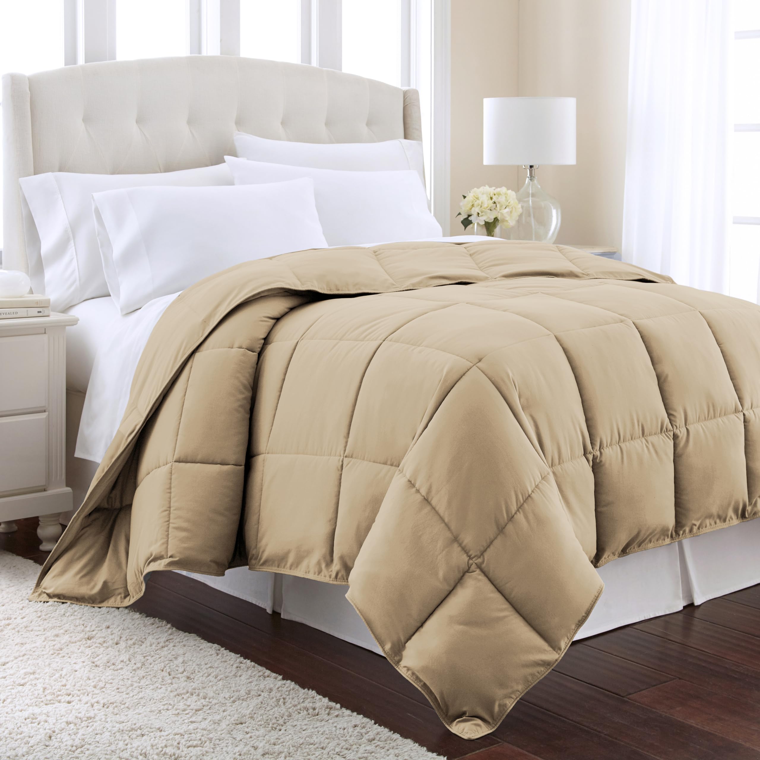 Southshore Fine Living, Inc. Vilano Springs Premium Quality Over-Sized All-Season Down-Alternative Comforter, Taupe, Full/Queen
