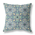 HomeRoots Muted Green Cream Broadcloth Green Cream Cloverleaf Indoor Outdoor Throw Pillow