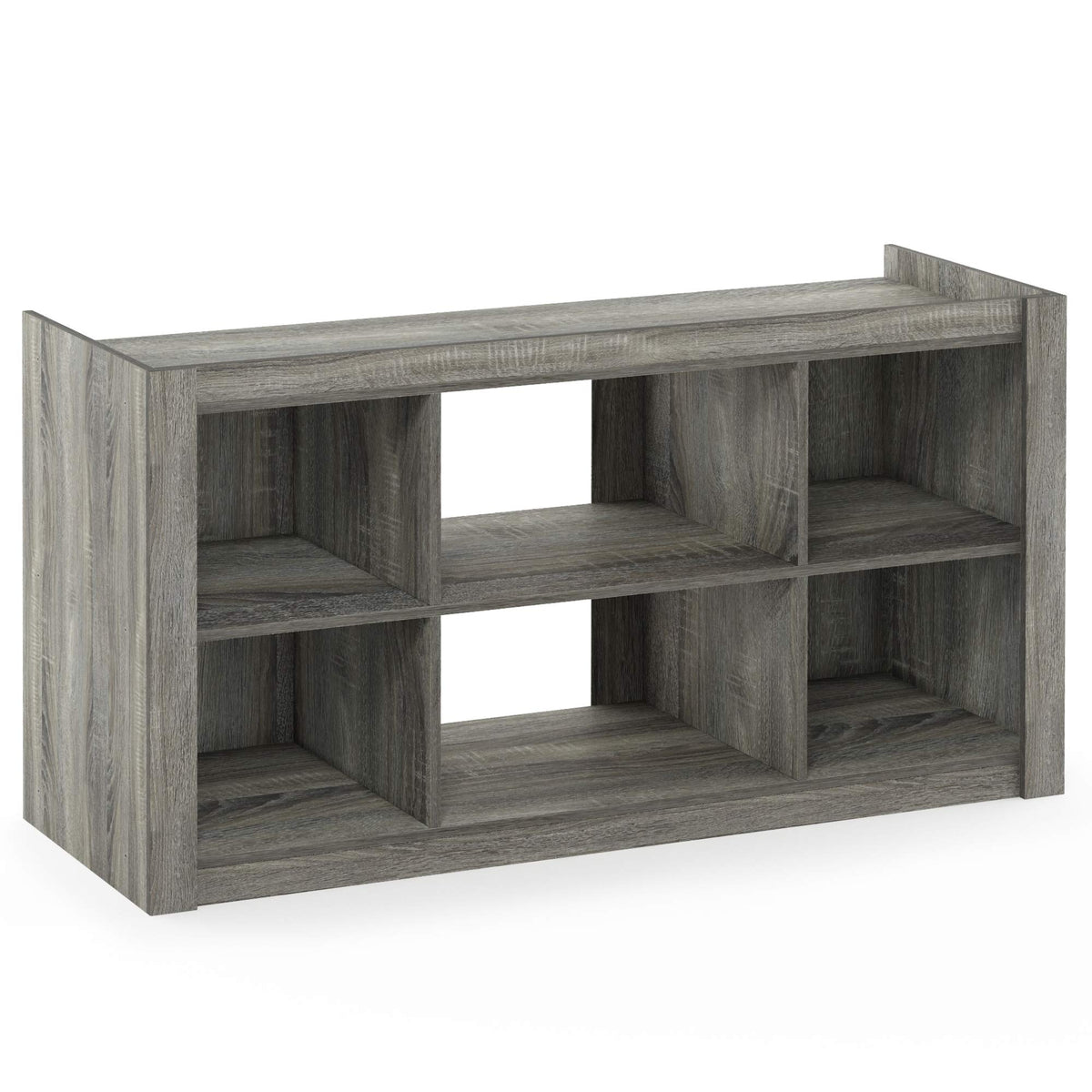 Furinno Fowler Multipurpose Tv Stand Bookshelves, French Oak Grey